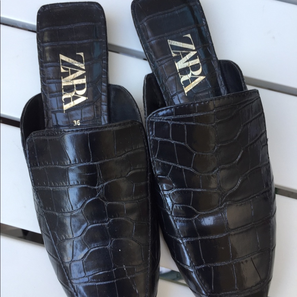 Zara croco mules